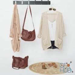 3D model Set with leather bags