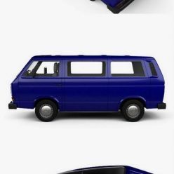 3D model Volkswagen Transporter (T3) Passenger Van 1990