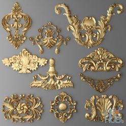 3D model Set stucco decoration