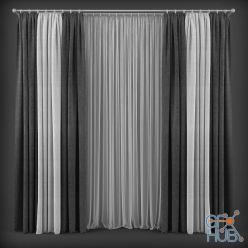 3D model Curtains in a contemporary style (158)