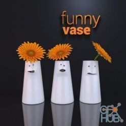 3D model Funny vase with gerberas
