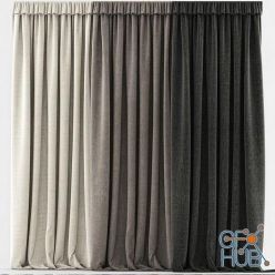 3D model Cortinas beige grises curtains