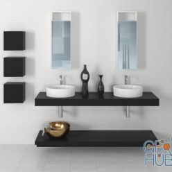 3D model Sinks and double countertops