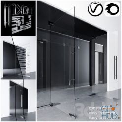 3D model Swinging pendulum glass doors for office and home _ corona - vray