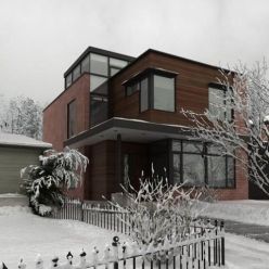 3D model Modern Snow View Villa Building Exterior