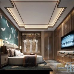 3D model Bedroom Interior of the Hotel 021