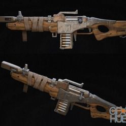 3D model Post Apocalypse Scifi Rifle