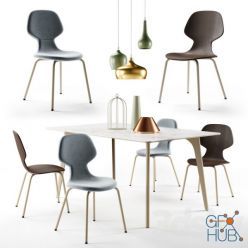 3D model Pode Chiba chair Hux table Tonincasa lamps and decor