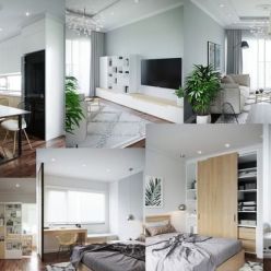 3D model Full apartment interior 001