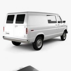 3D model Ford E-Series Econoline Cargo Van 1986