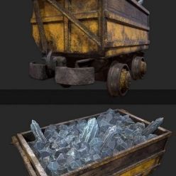 3D model Mine Cart 02 PBR