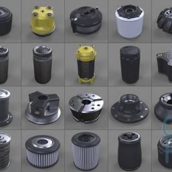 3D model ArtStation Marketplace – Hard Surface Kitbash Library – Canisters, Bolts, Knobs