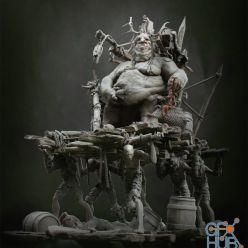 3D model Great Goblin King on Palanquin – 3D Print