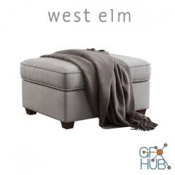 3D model West Elm Henry Ottoman