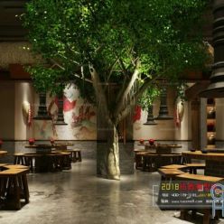 3D model Chinese restaurant interior 26
