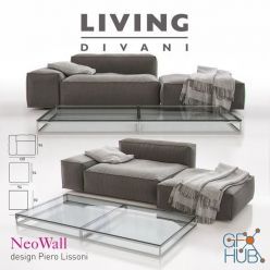 3D model NeoWall Sofa Composition II by Living Divani