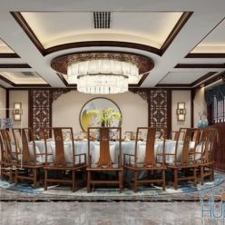 3D model Dining Interior C003 Chinese style Vray