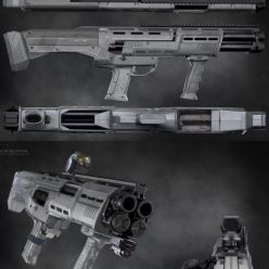 3D model DP-12 Shotgun PBR