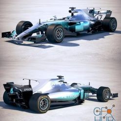 3D model F1 Mercedes W08 2017