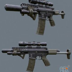 3D model M4 Rifle Concept PBR