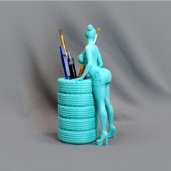 3D model Pretty girl Pen / Pencil Holder – 3D Print