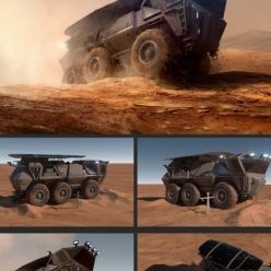 3D model Mars vechicle concept PBR