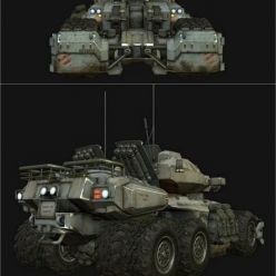 3D model 6 Wheels Sc-FI MCV Tank