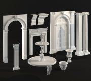 3D model Classic stucco moldings set