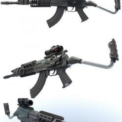 3D model Futuristic AKM Rifle PBR