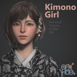 3D model Kimono girl