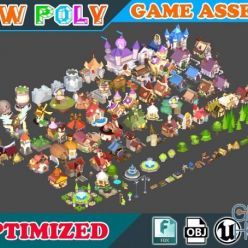 3D model CGTrader – Low poly Cartoon Kingdom KIT – Game Assets Low-poly 3D model