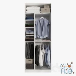 3D model Wardrobe with clothes