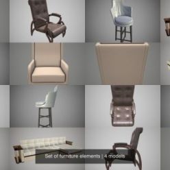 3D model CGTrader – Set of furniture elements 3D Model Collection