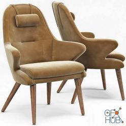 3D model Kaia Lounge Chair by Modani