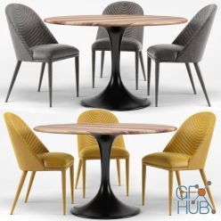 3D model Sobu dining table Thor and chair Amarelo