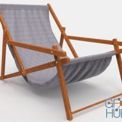 3D model Armed Sling Chair (max, fbx, obj)