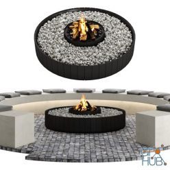 3D model Outdoor fireplace