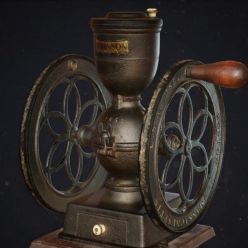 3D model Antique coffee grinder PBR