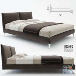 3D model Selene bed Maxalto by B&B Italia