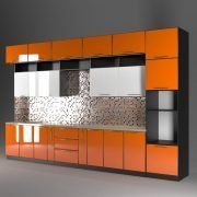 3D model Modern orange kitchen