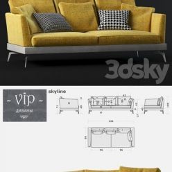 3D model Vip sofas Skyline modern composite two seater sofa