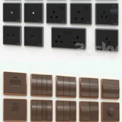 3D model Scneme wall switches & sockets
