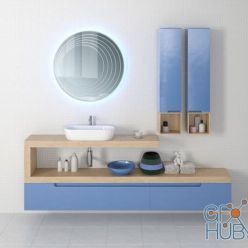 3D model Furniture with blue facades
