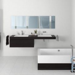 3D model Two sinks and a bathtub