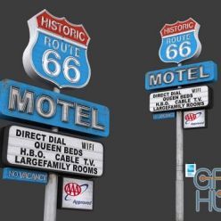 3D model Cubebrush – Historic Route 66 Motel Sign