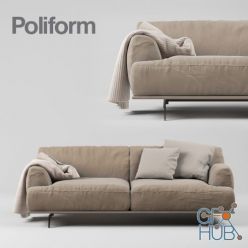 3D model Sofa by Poliform with pillow and plaid