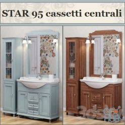 3D model Bathroom furniture STAR 95 cassetti centrali