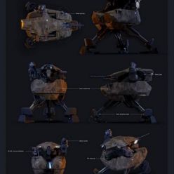 3D model MADS 249 automatic turret PBR