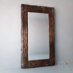 3D model Rustic wooden mirror