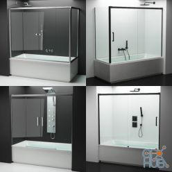 3D model Set of shower cabins Radaway 9 + appliances